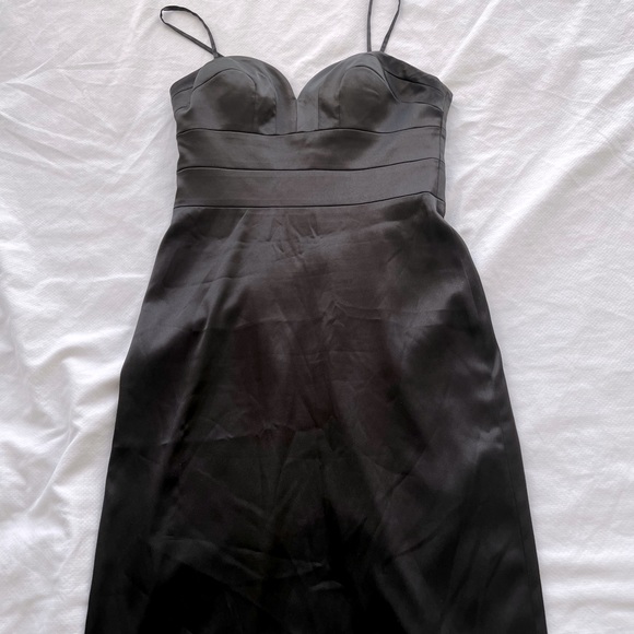 ❤️ Sexy little black dress, spaghetti adjustable straps, black satin, w/ boning - Picture 6 of 10